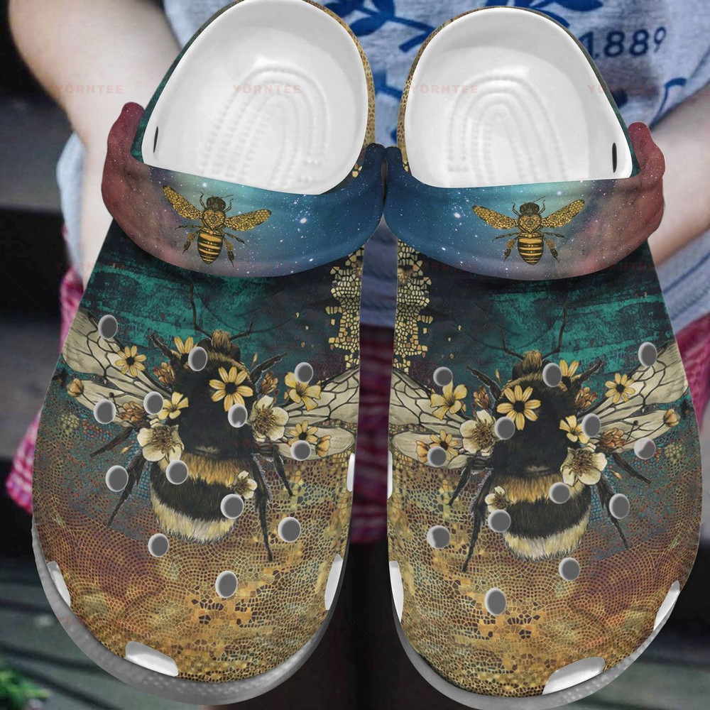 Bee Kind Words Dark Night Gift For Lover Rubber Crocs Shoes Comfy Footwear