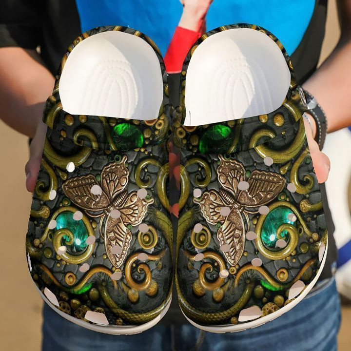 Butterfly Emerald Crocs Shoes Comfortable For Men Women