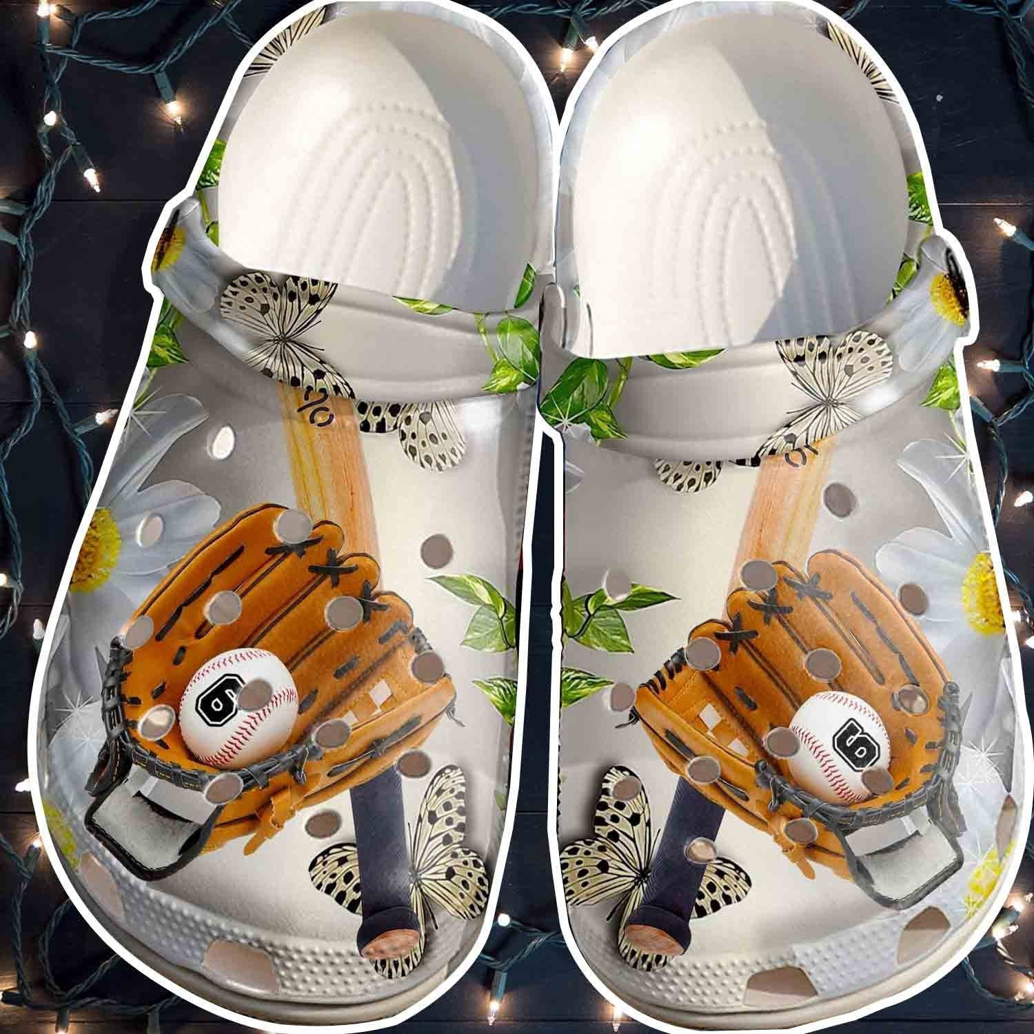 Butterfly Baseball Shoes For Batter Girl Baseball Equipment Crocs Gift