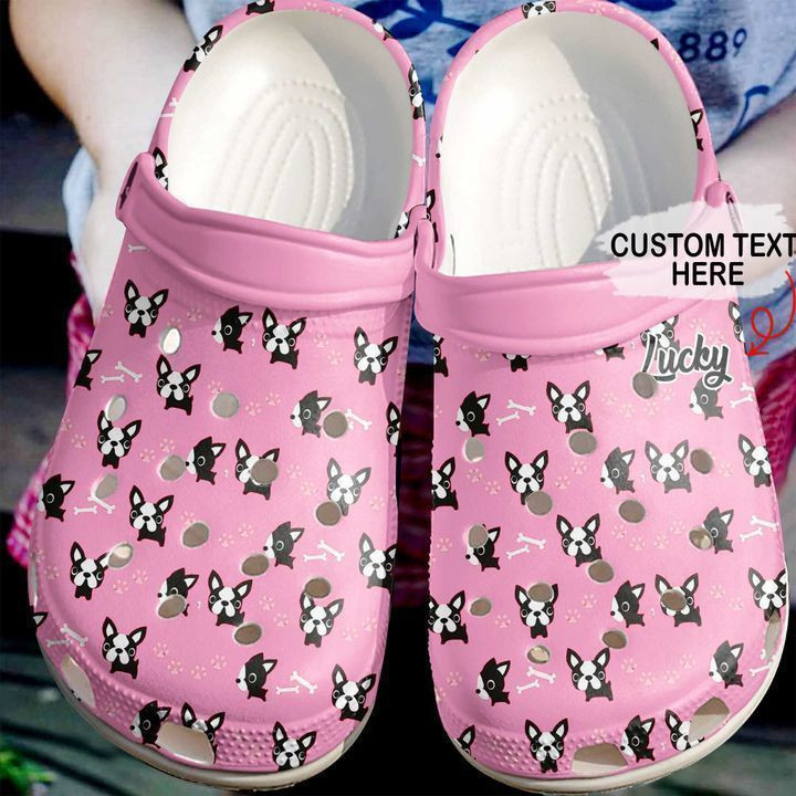 Boston Terrier Personalized Pattern Classic Crocs Shoes
