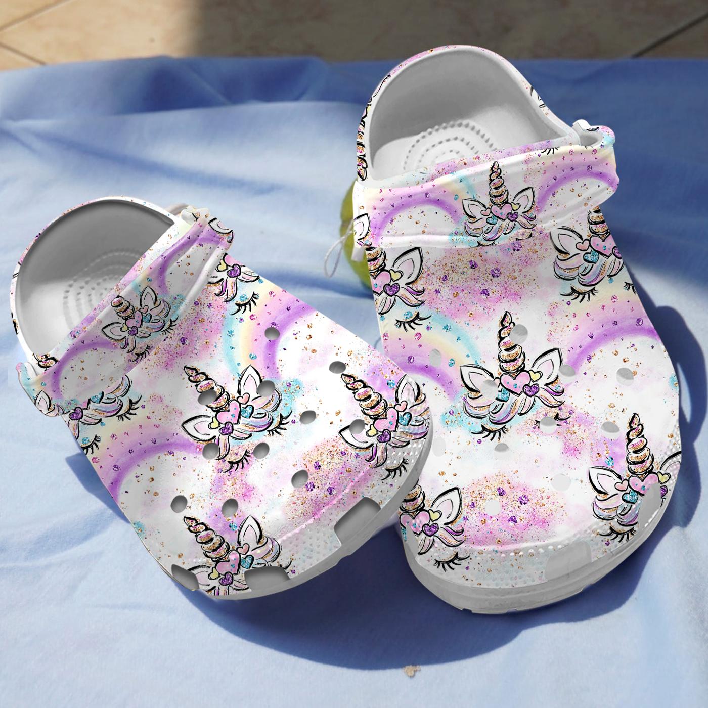 Rainbow Unicorn Crocs Shoes Comfortable For Men Women