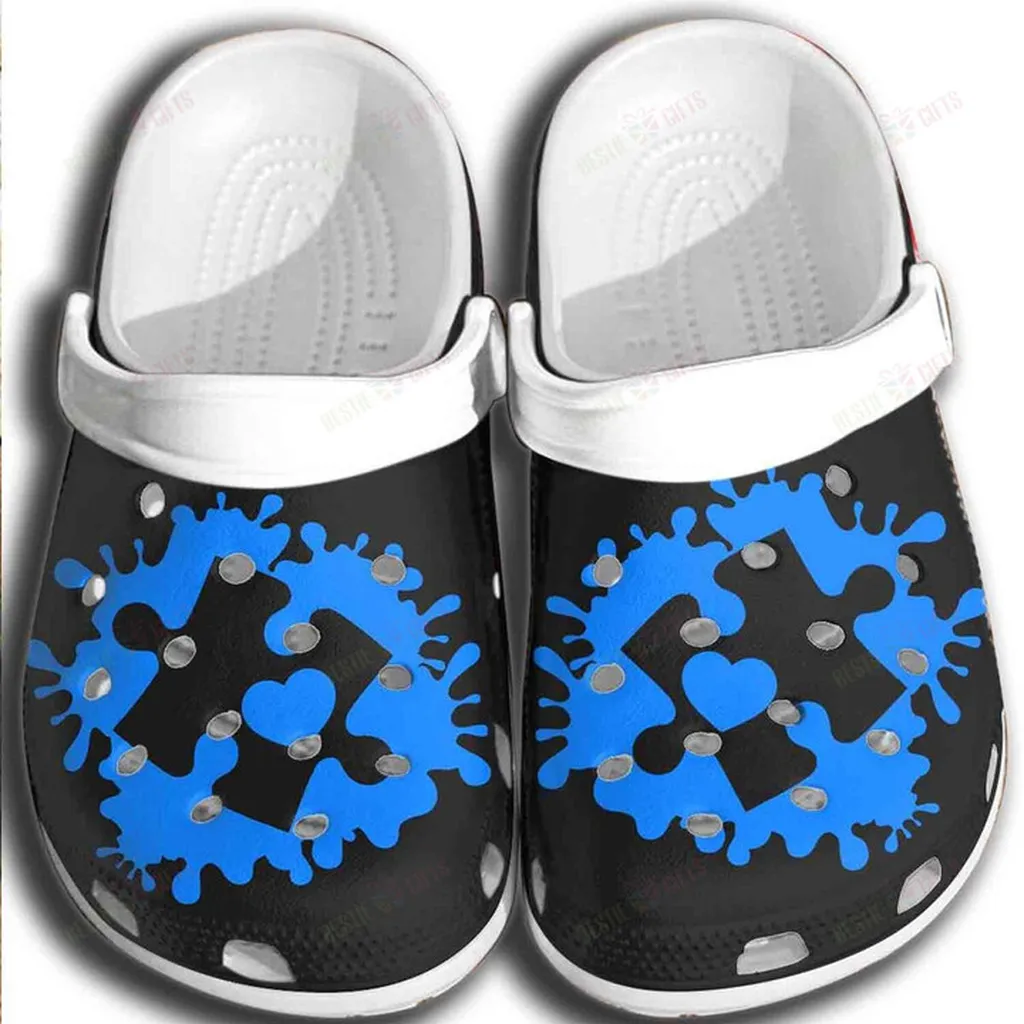 Blue Puzzle Classic Crocs Crocs Shoes Comfortable For Men Women