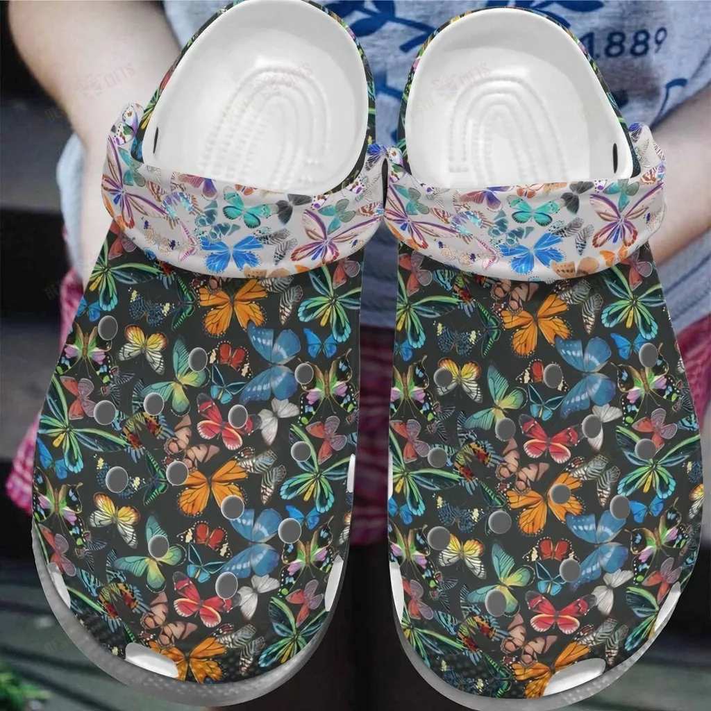 Butterfly Classic Crocs Whitesole Colorful Crocs Shoes Comfortable For Men Women