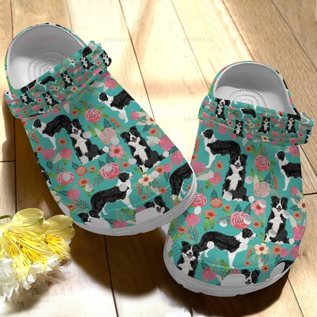 Butterfly Flower Personalized Border Collie Fashion Gift Lover Rubber Crocs Crocs Shoes Comfortable For Men Women