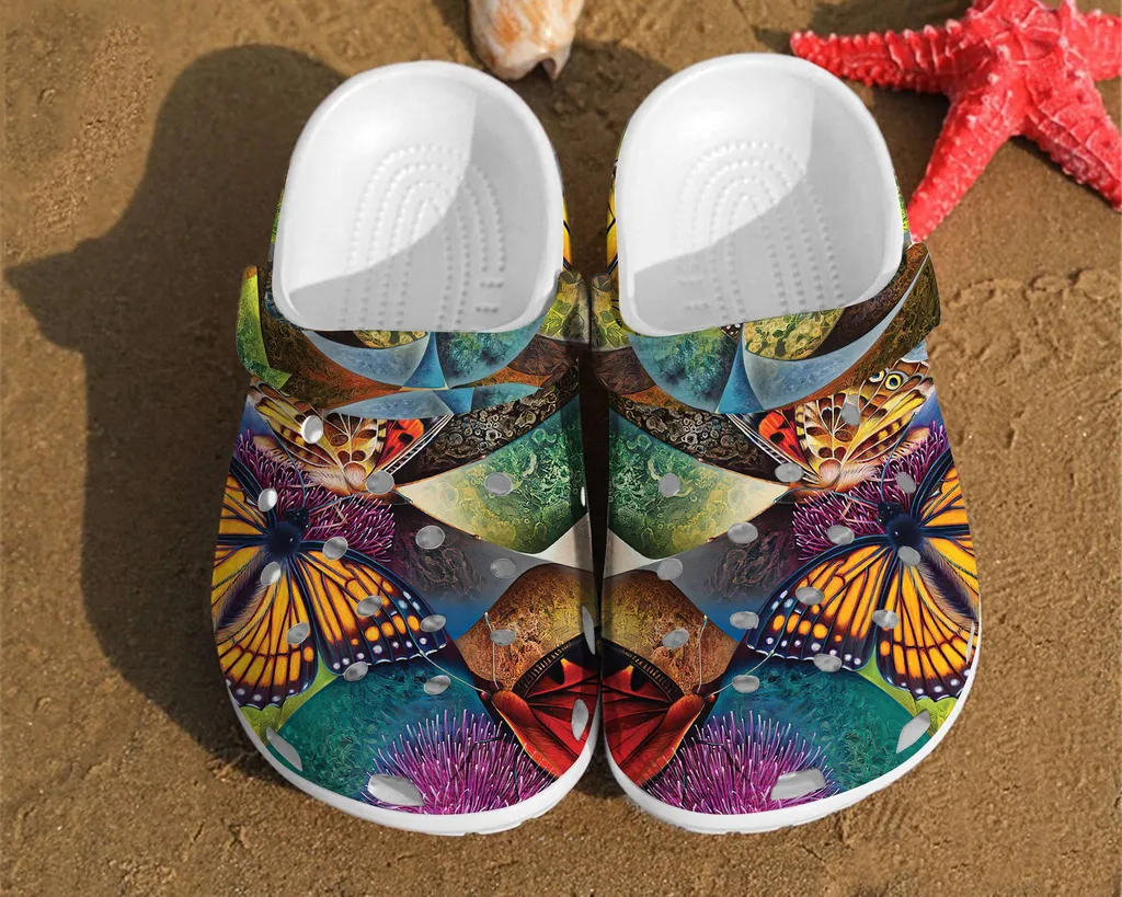 Butterfly Illusion Art Watercolor Unisex Crocs Shoes Comfortable For Men Women