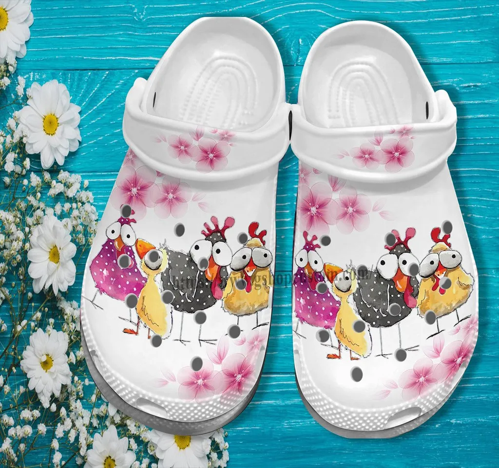 Chicken Funny Cherry Flower Crocs Shoes Comfortable For Men Women