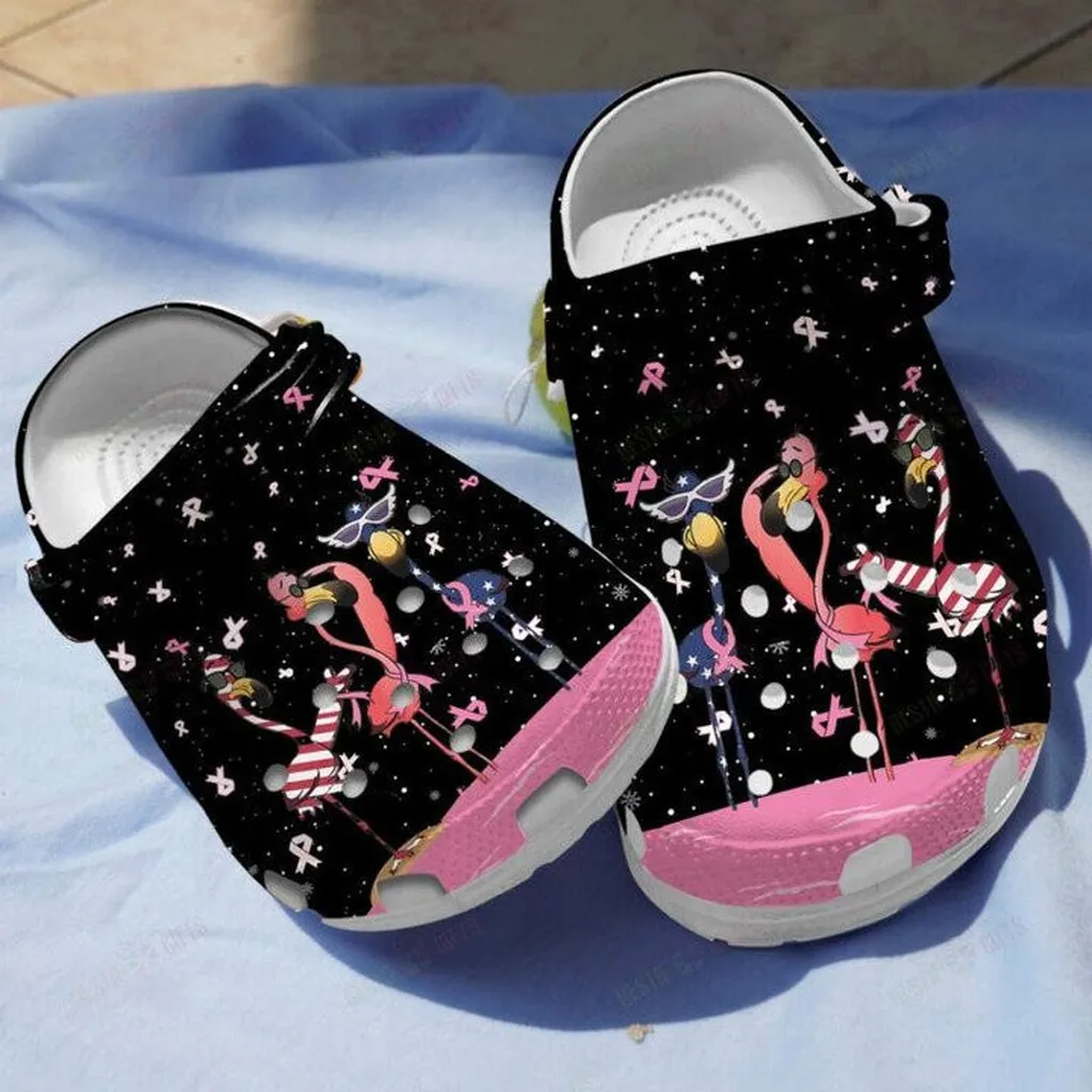 Flamingo Awareness Breast Cancer Crocs Shoes Comfortable For Men Women