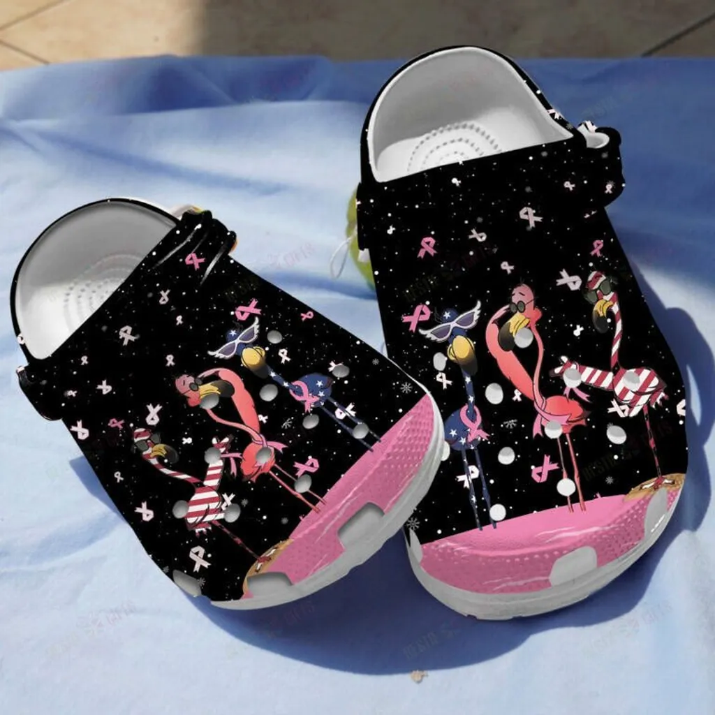 Flamingo Awareness Breast Cancer Crocs Shoes Comfortable For Men Women