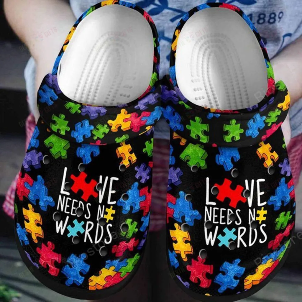 Love Need No Words Puzzle Autism Awareness Classic Crocs Crocs Shoes Comfortable For Men Women