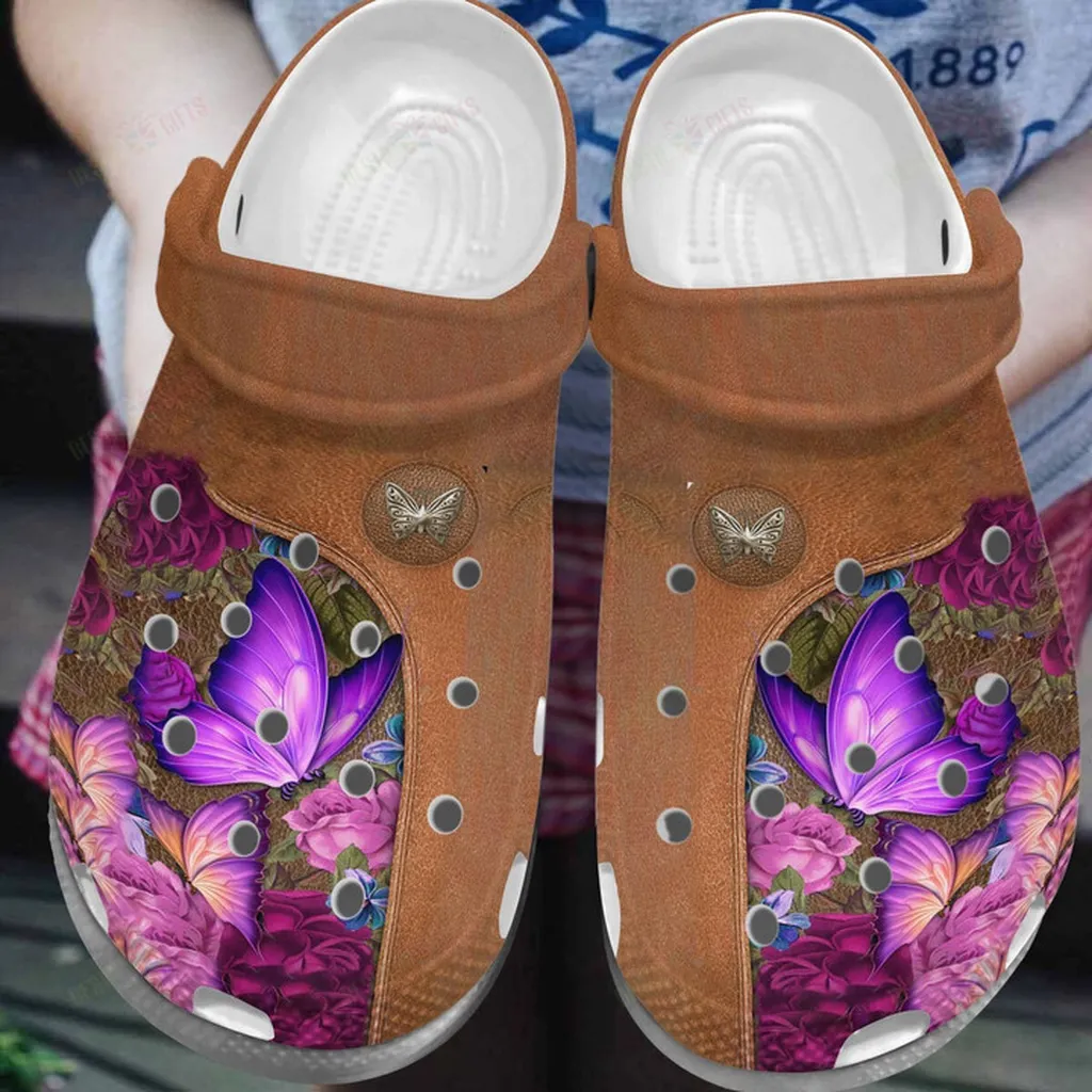 Pink Roses Butterfly Classic Crocs Crocs Shoes Comfortable For Men Women