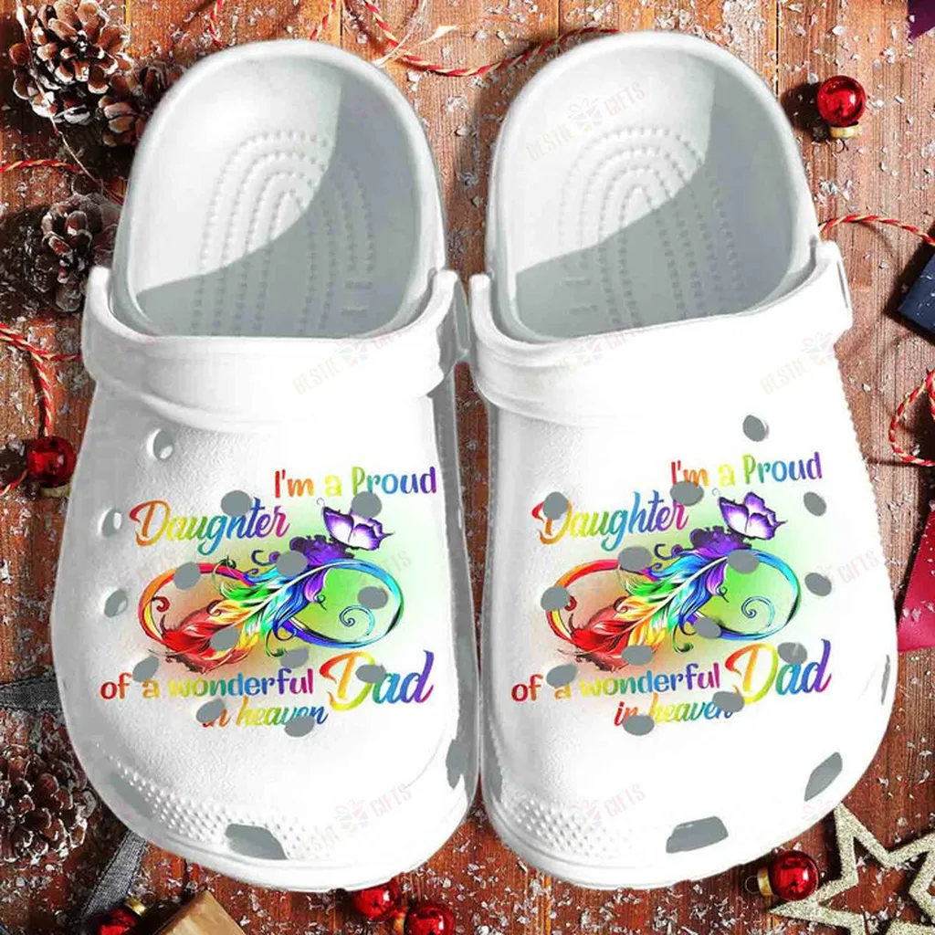 Pround Daughter Of Wonderful Dad Heaven Butterfly Classic Crocs Crocs Shoes Comfortable For Men Women