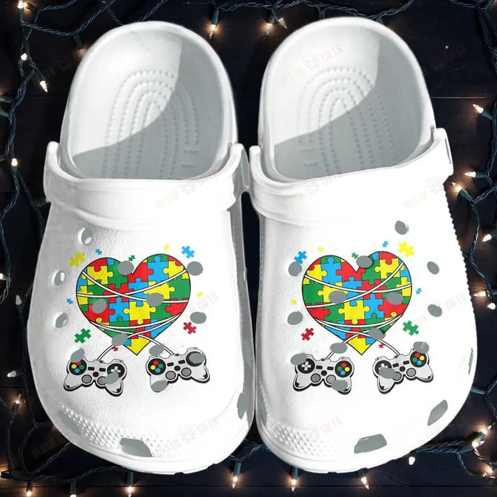 Puzzle Heart Autism Gamer Game Autism Classic Crocs Crocs Shoes Comfortable For Men Women