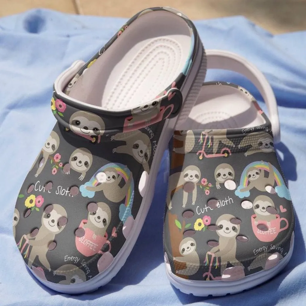 Rainbow Sloth Crocs Shoes Comfortable For Men Women