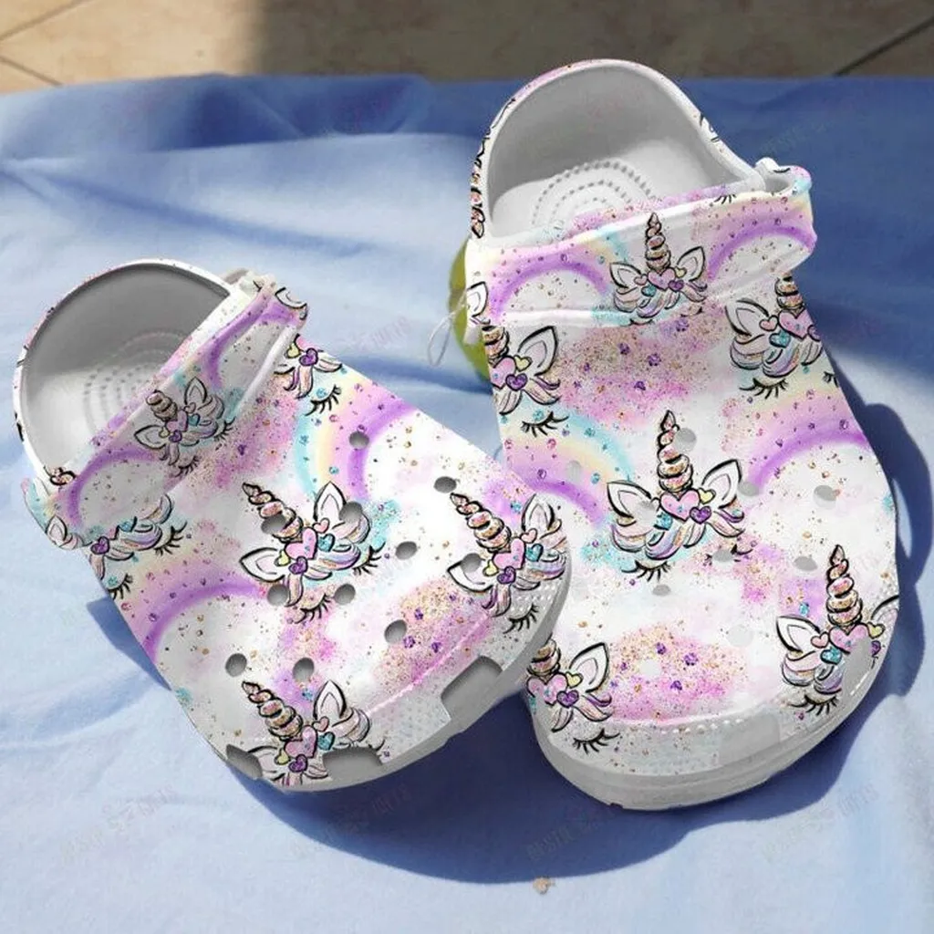 Rainbow Unicorn Crocs Shoes Comfortable For Men Women