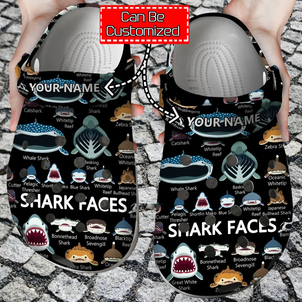 Shark Shark Faces Pattern Custom Crocs Crocs Shoes Comfortable For Men Women