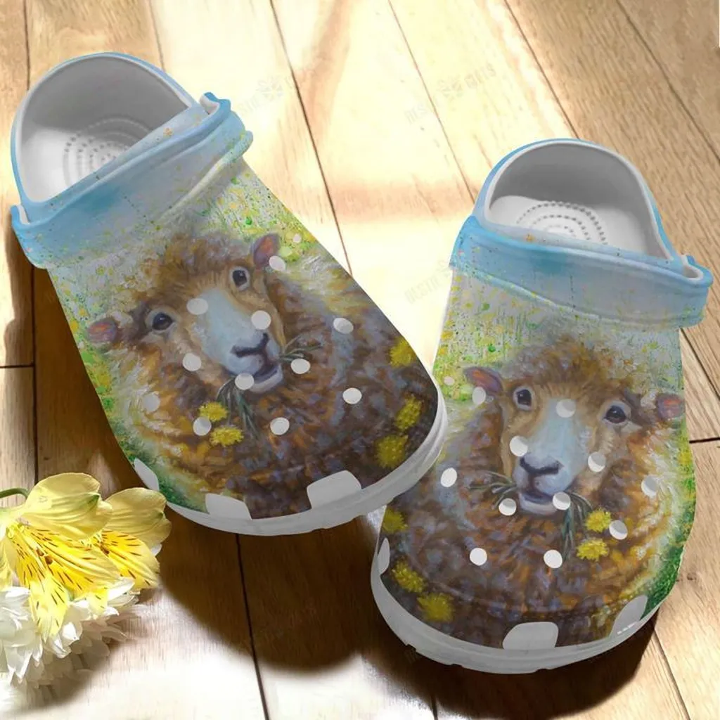 Sheep Beautiful Brown Sheep On Flower Field Personalized Classic Crocs Crocs Shoes Comfortable For Men Women