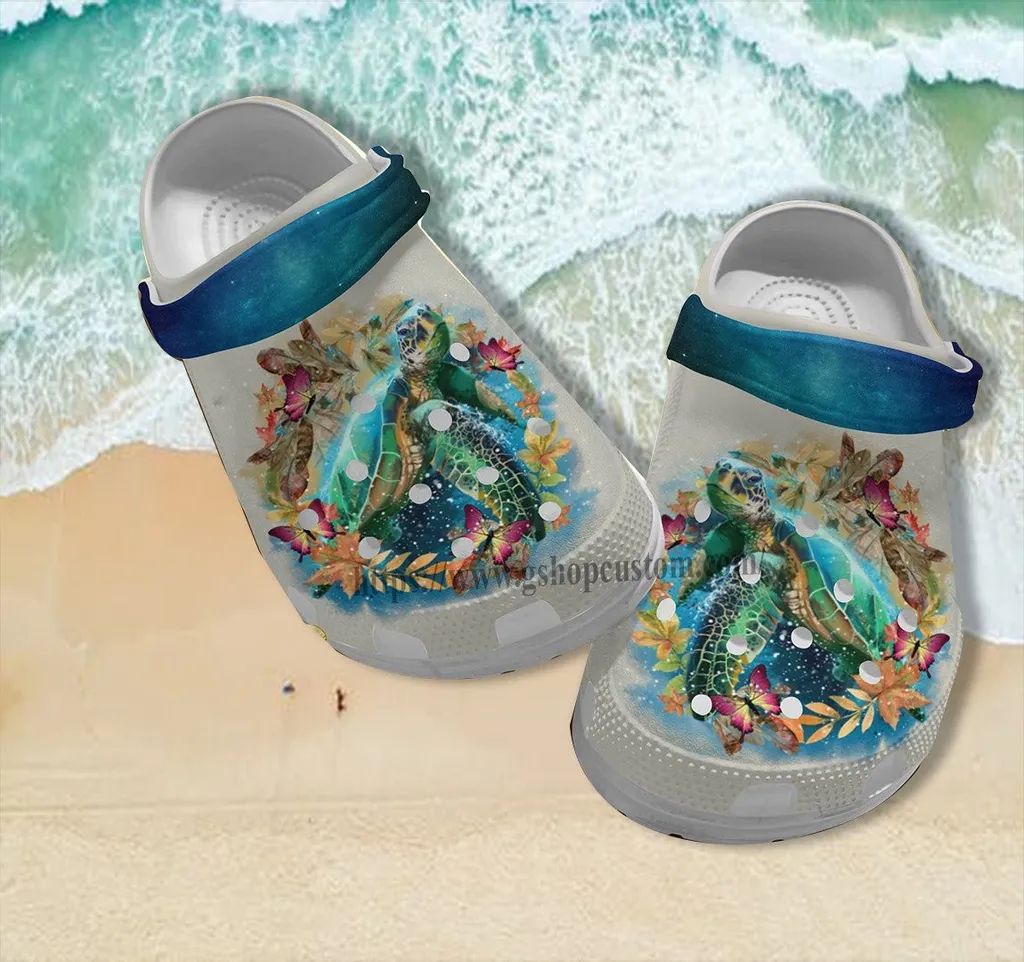 Turtle Ocean Twinkle Flower Butterfly Crocs Shoes Comfortable For Men Women