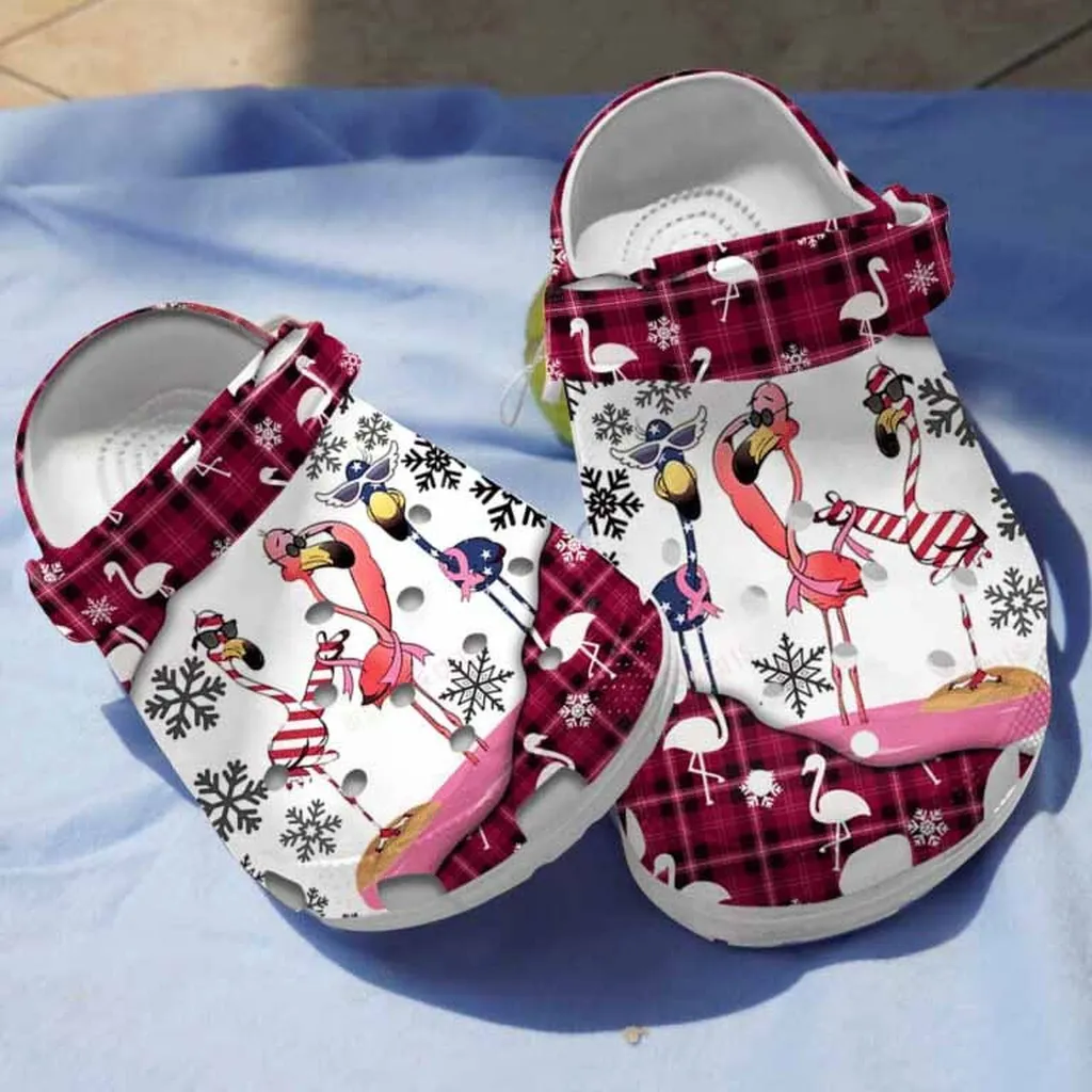 Winter Flamingo Breast Cancer Awareness Crocs Crocs Shoes Comfortable For Men Women