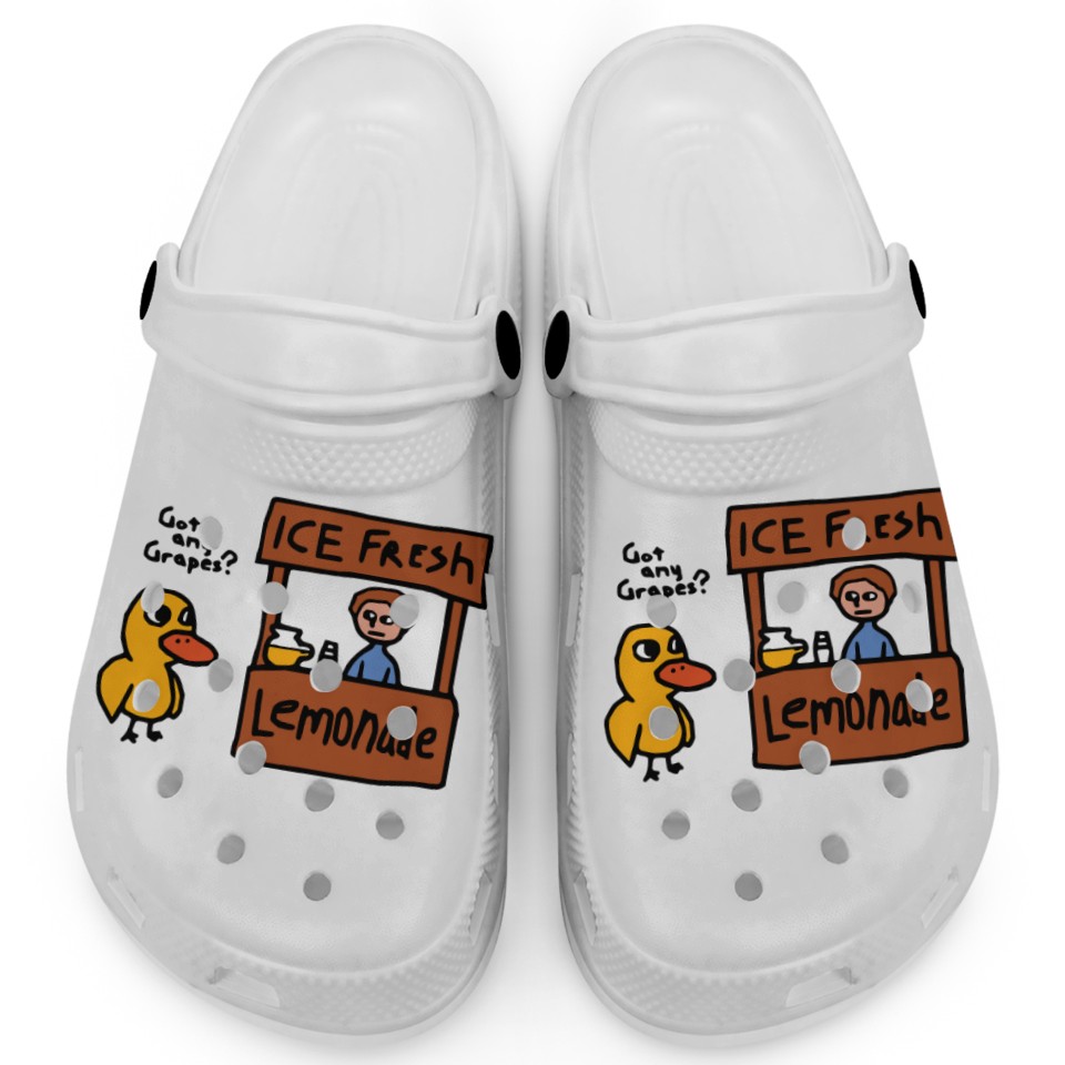 Crocs Got Any Grapes Duck Ice Fresh Lemonade Funny Gift, The Duck Song, Silly Goose Shir Crocs