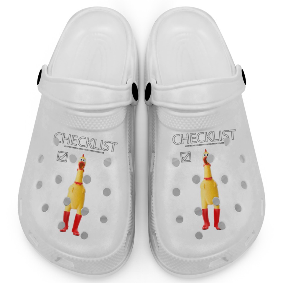Crocs Funny Rubber Chicken Gift For Boys Checklist Pract Crocs