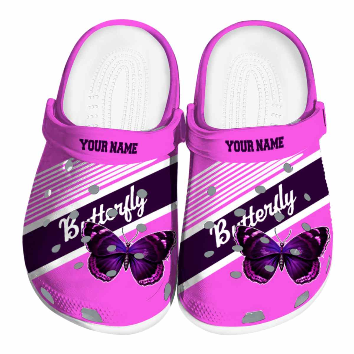 Butterfly Vibrant Dual-Tone Crocs For Men Women and Kids