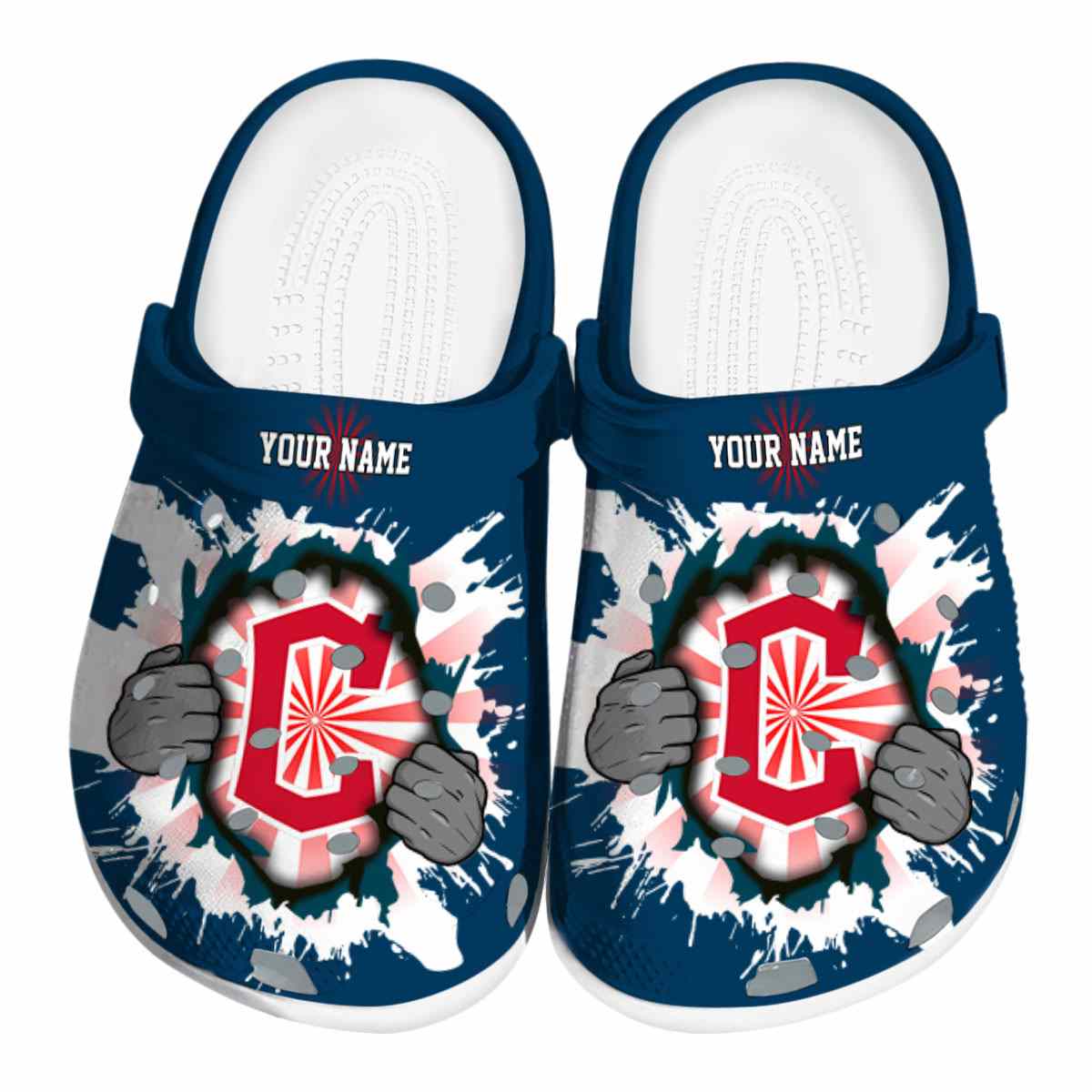 Cleveland Guardians Gripping Hand Crocs For Men Women and Kids