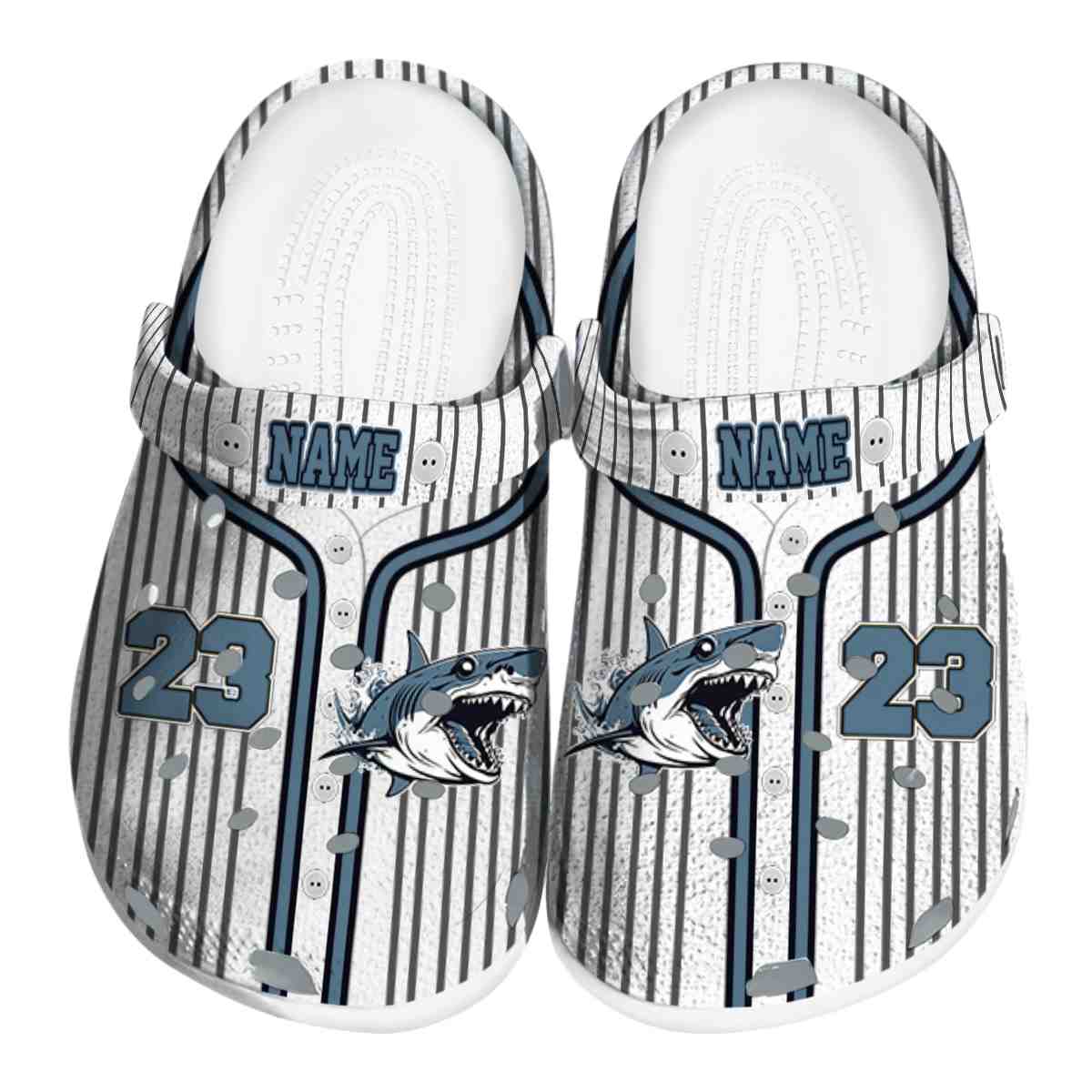 Shark Pinstripe Pattern Crocs For Men Women and Kids